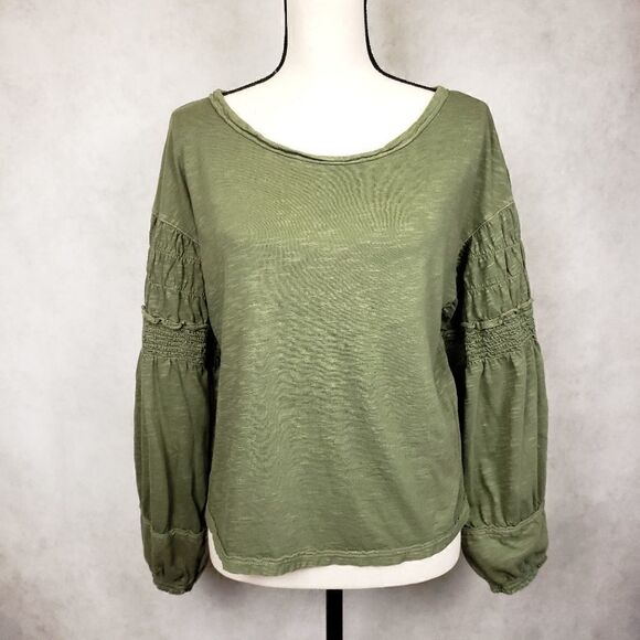 Melrose and Market smocked bishop sleeve shirt M - Picture 5 of 8